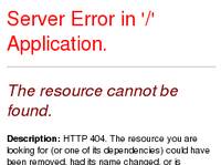 The resource cannot be found.